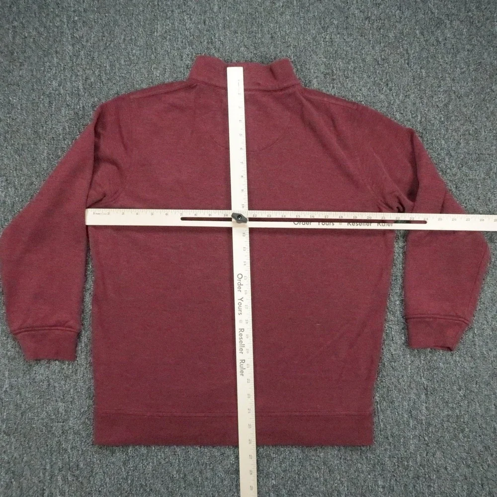Peter Millar Pullover Mens Medium Red Interlock Ottoman Quarter Zip Sweater